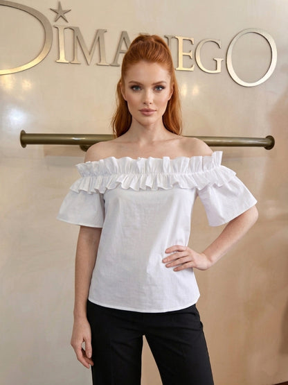 BLUSA CAMPBELL RUCHES Popelina
