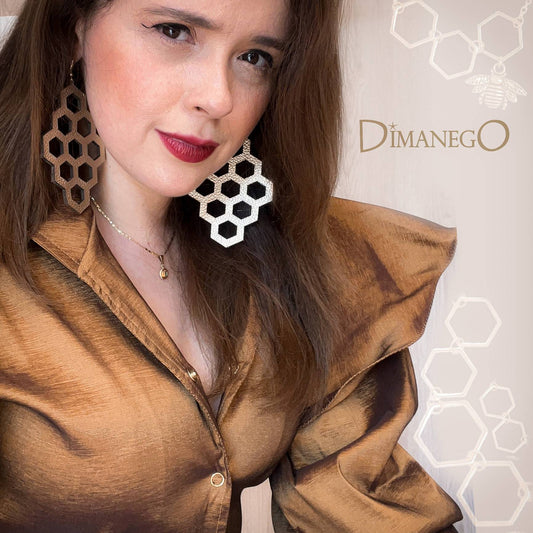 ARETES de CUERO Panal