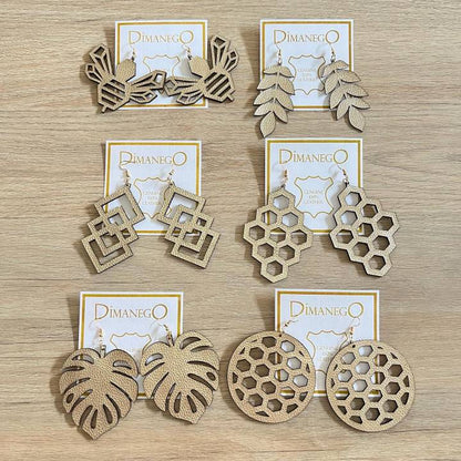 ARETES de CUERO Panal