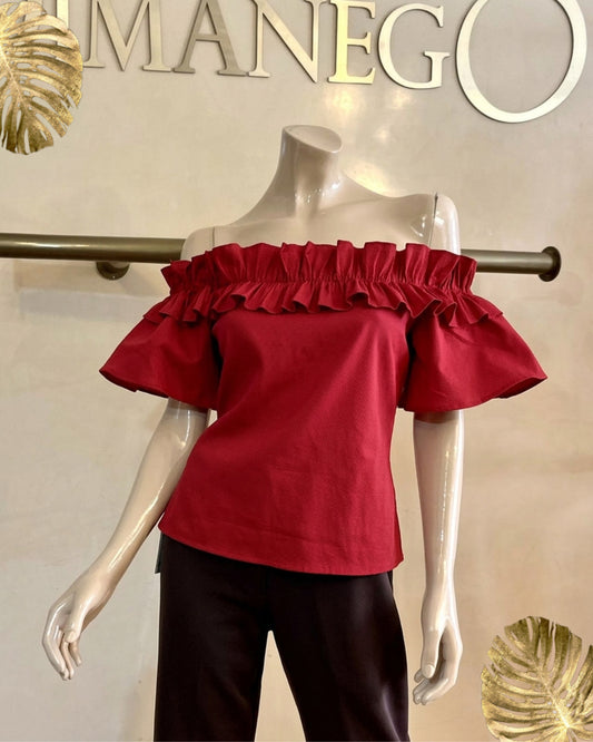 BLUSA CAMPBELL RUCHES Popelina