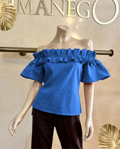 BLUSA CAMPBELL RUCHES Popelina