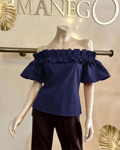 BLUSA CAMPBELL RUCHES Popelina