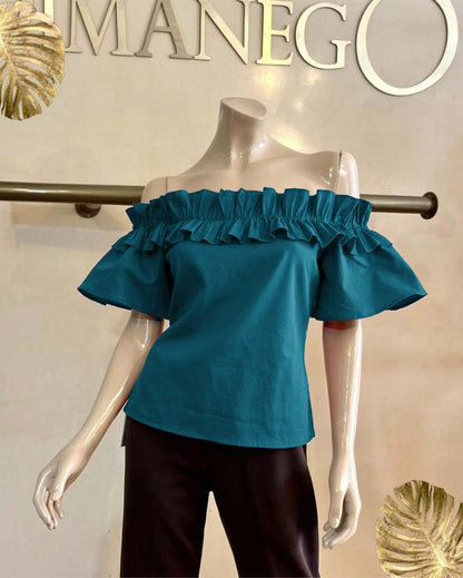 BLUSA CAMPBELL RUCHES Popelina
