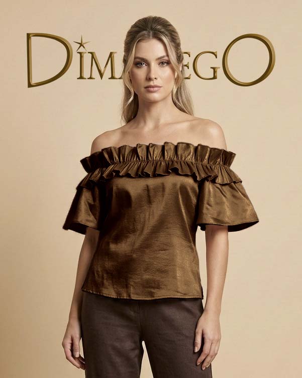 BLUSA Campbell Ruches Tafeta