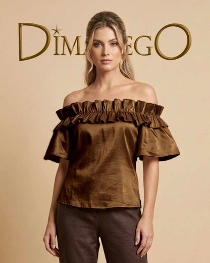 BLUSA Campbell Ruches Tafeta