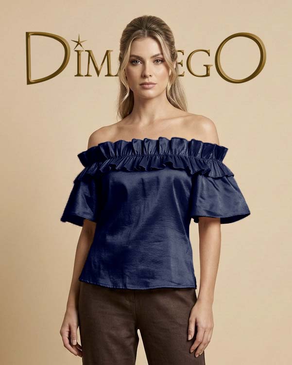 BLUSA Campbell Ruches Tafeta