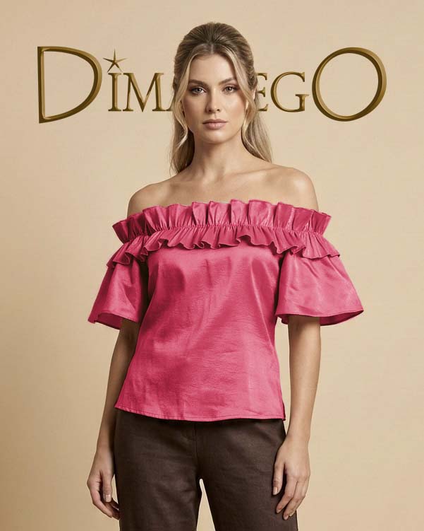 BLUSA Campbell Ruches Tafeta