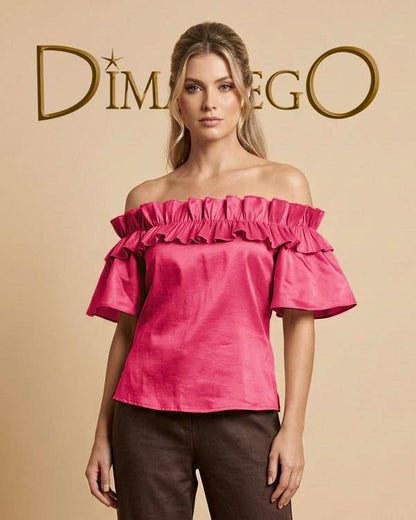BLUSA Campbell Ruches Tafeta