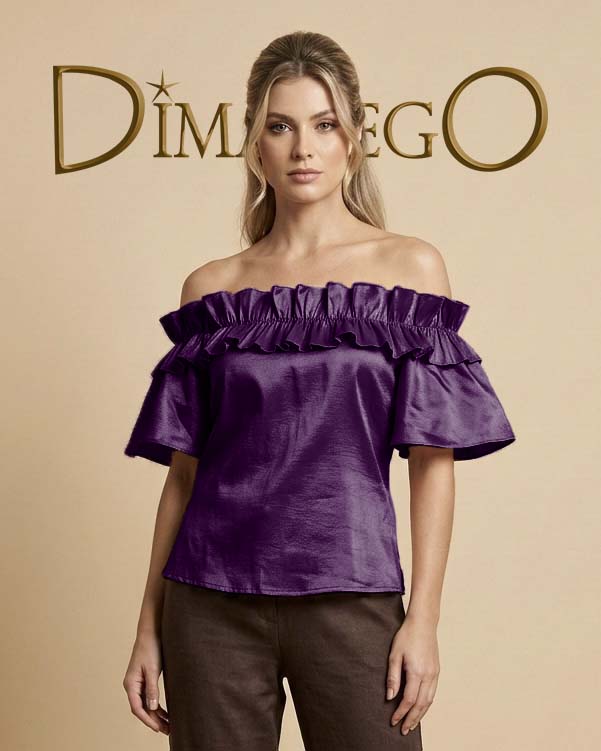 BLUSA Campbell Ruches Tafeta