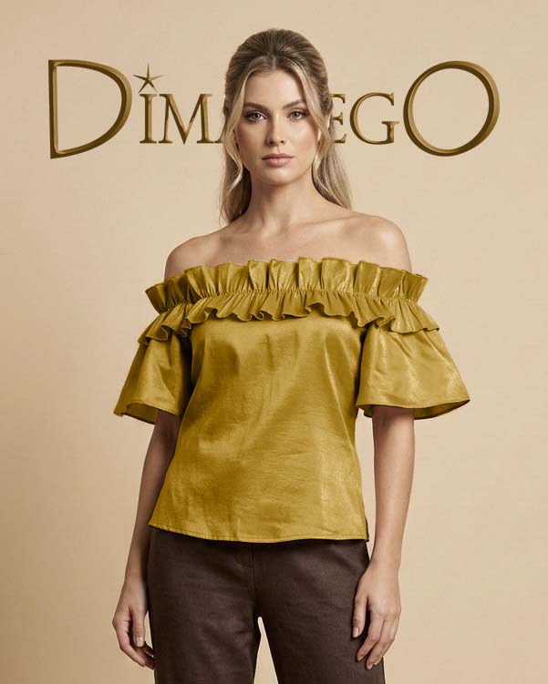 BLUSA Campbell Ruches Tafeta