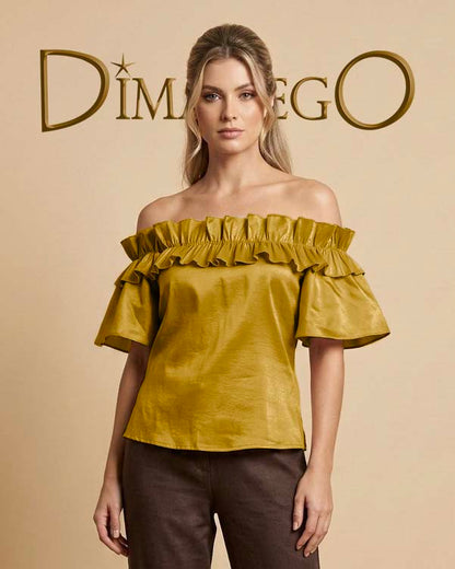 BLUSA Campbell Ruches Tafeta