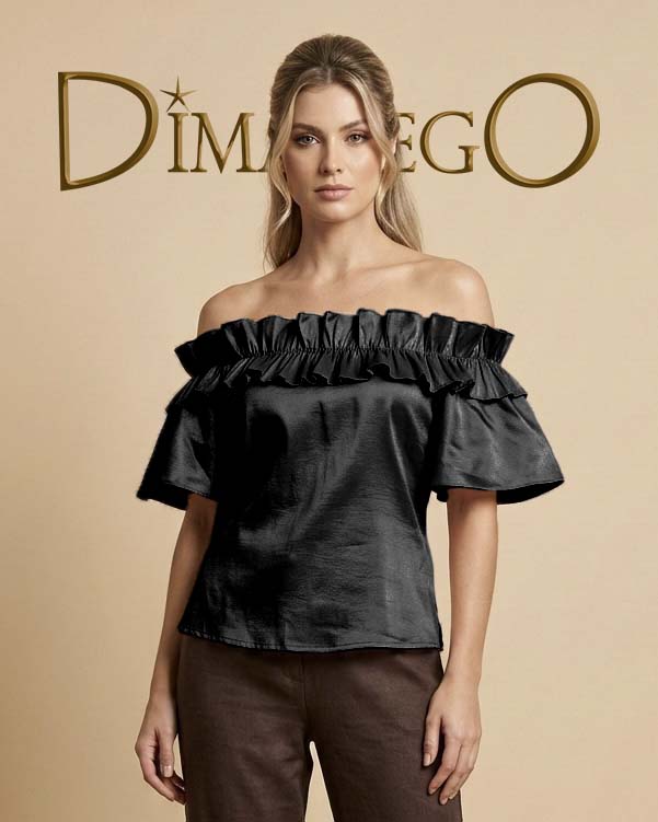 BLUSA Campbell Ruches Tafeta