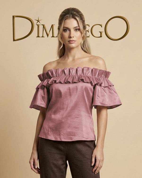 BLUSA Campbell Ruches Tafeta