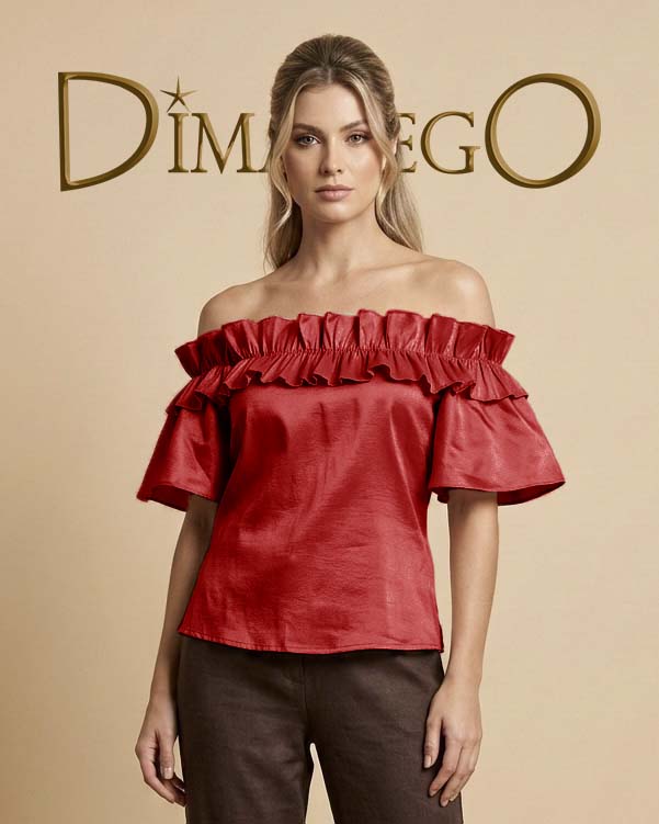 BLUSA Campbell Ruches Tafeta