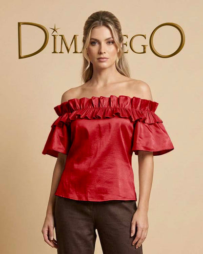 BLUSA Campbell Ruches Tafeta