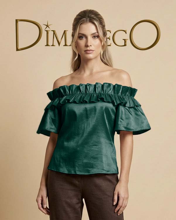 BLUSA Campbell Ruches Tafeta