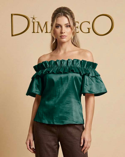 BLUSA Campbell Ruches Tafeta