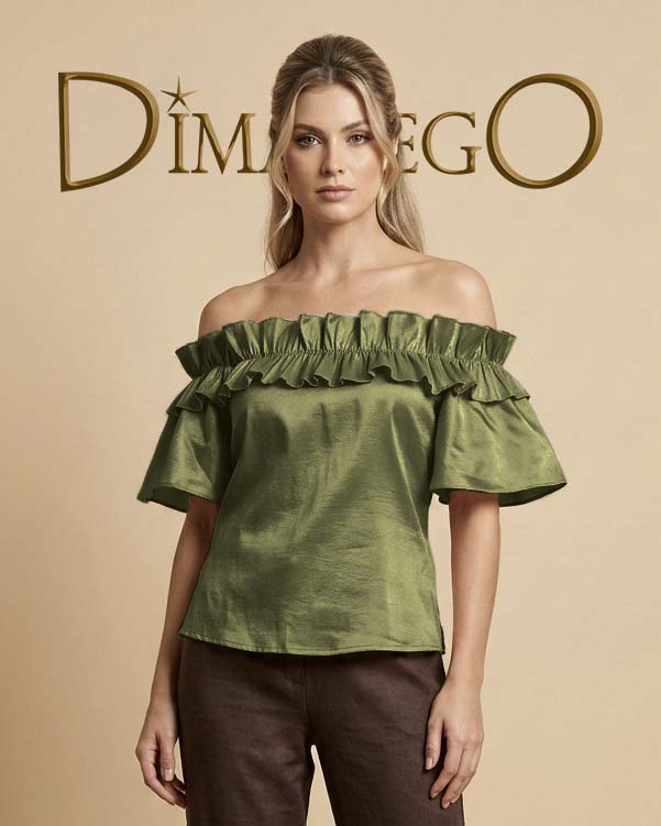 BLUSA Campbell Ruches Tafeta