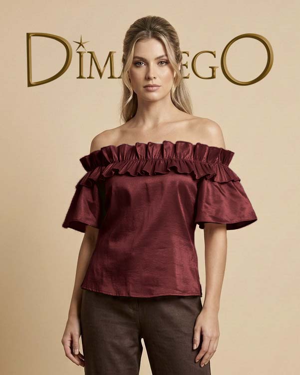 BLUSA Campbell Ruches Tafeta