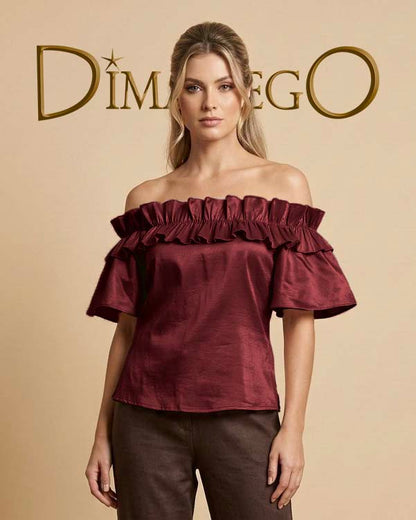 BLUSA Campbell Ruches Tafeta