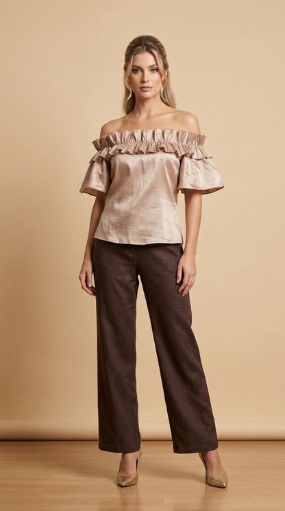 BLUSA Campbell Ruches Tafeta