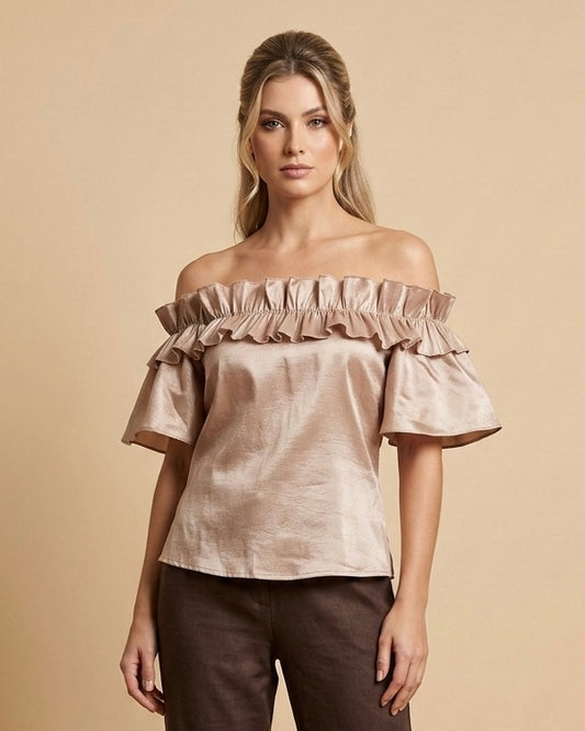 BLUSA Campbell Ruches Tafeta