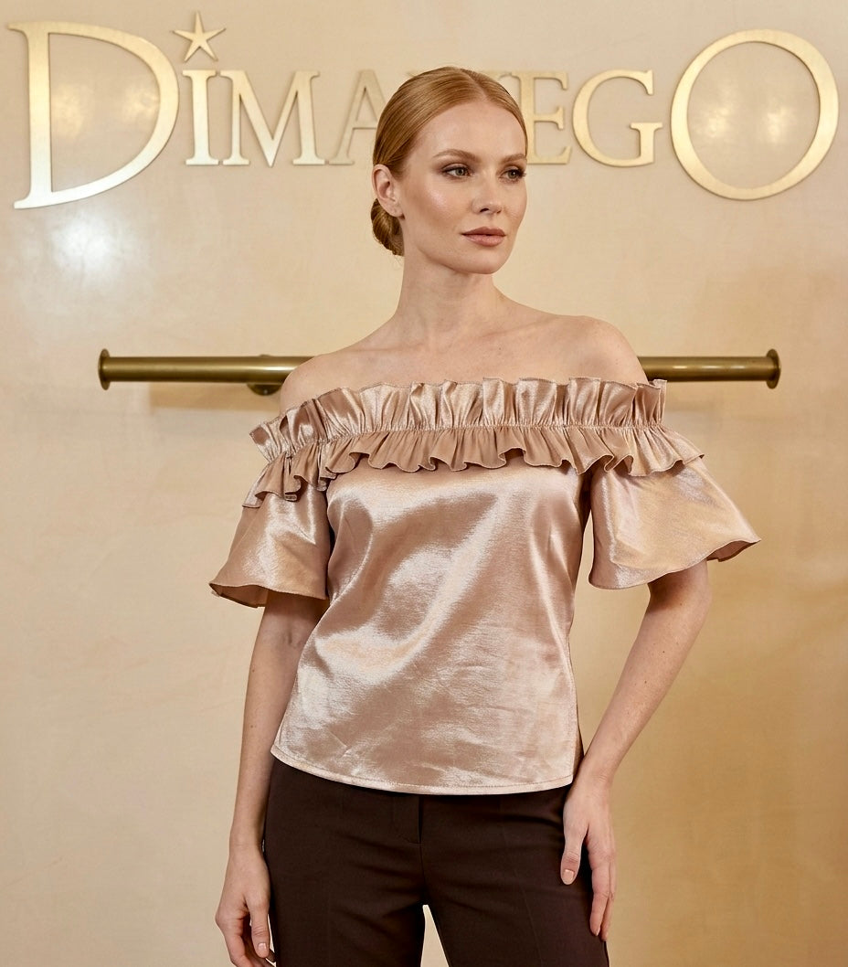 BLUSA Campbell Ruches Tafeta