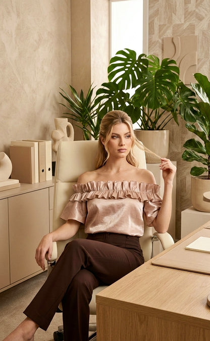 BLUSA Campbell Ruches Tafeta