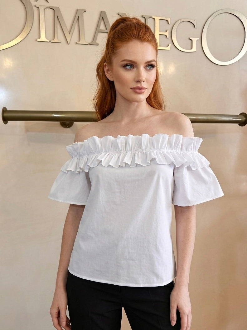 BLUSA CAMPBELL RUCHES Popelina