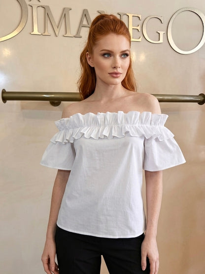 BLUSA CAMPBELL RUCHES Popelina