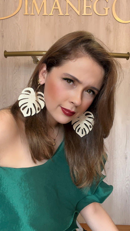 ARETES de CUERO Hoja