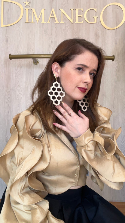 ARETES de CUERO Panal