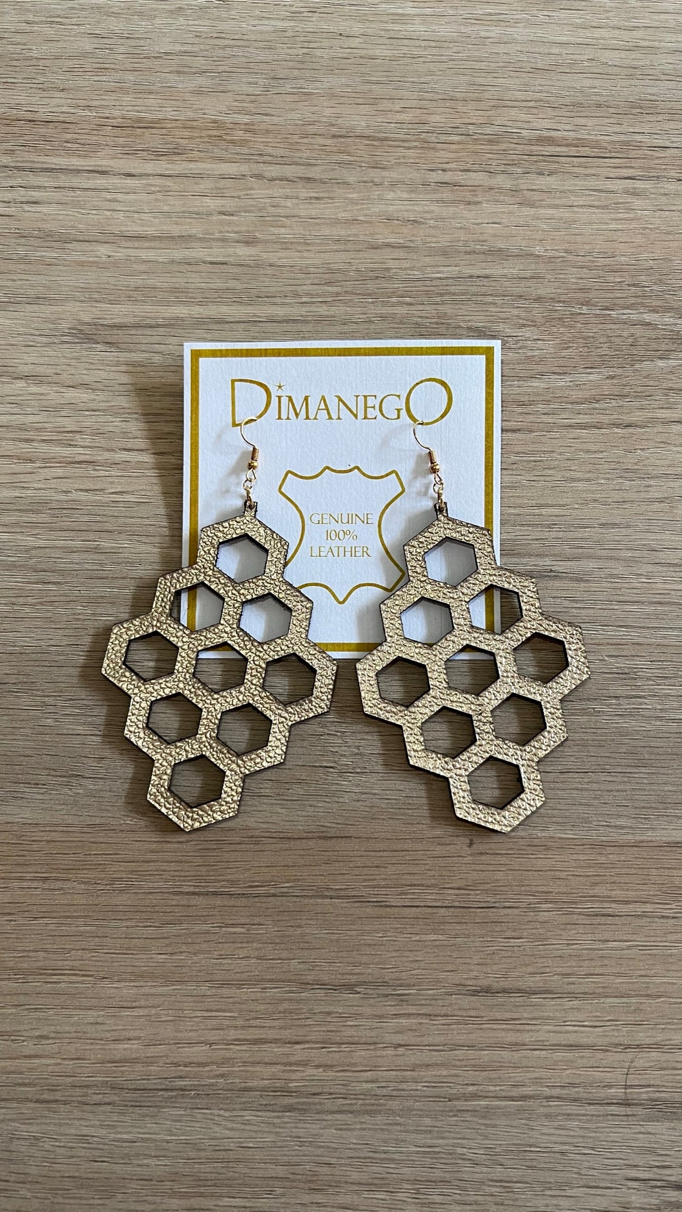 ARETES de CUERO Panal