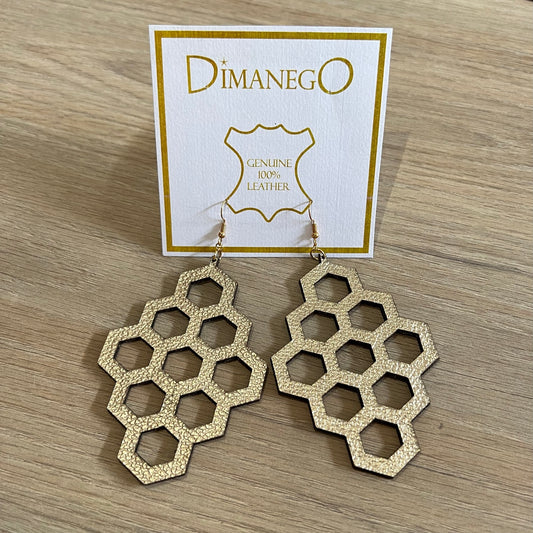 ARETES de CUERO Panal