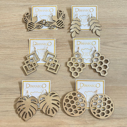 ARETES de CUERO Hoja