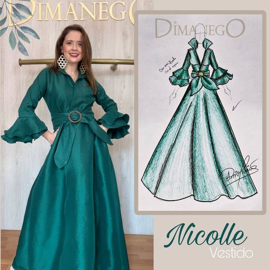 VESTIDO NICOLLE Tafeta