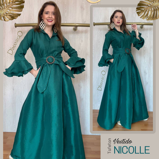 VESTIDO NICOLLE Tafeta