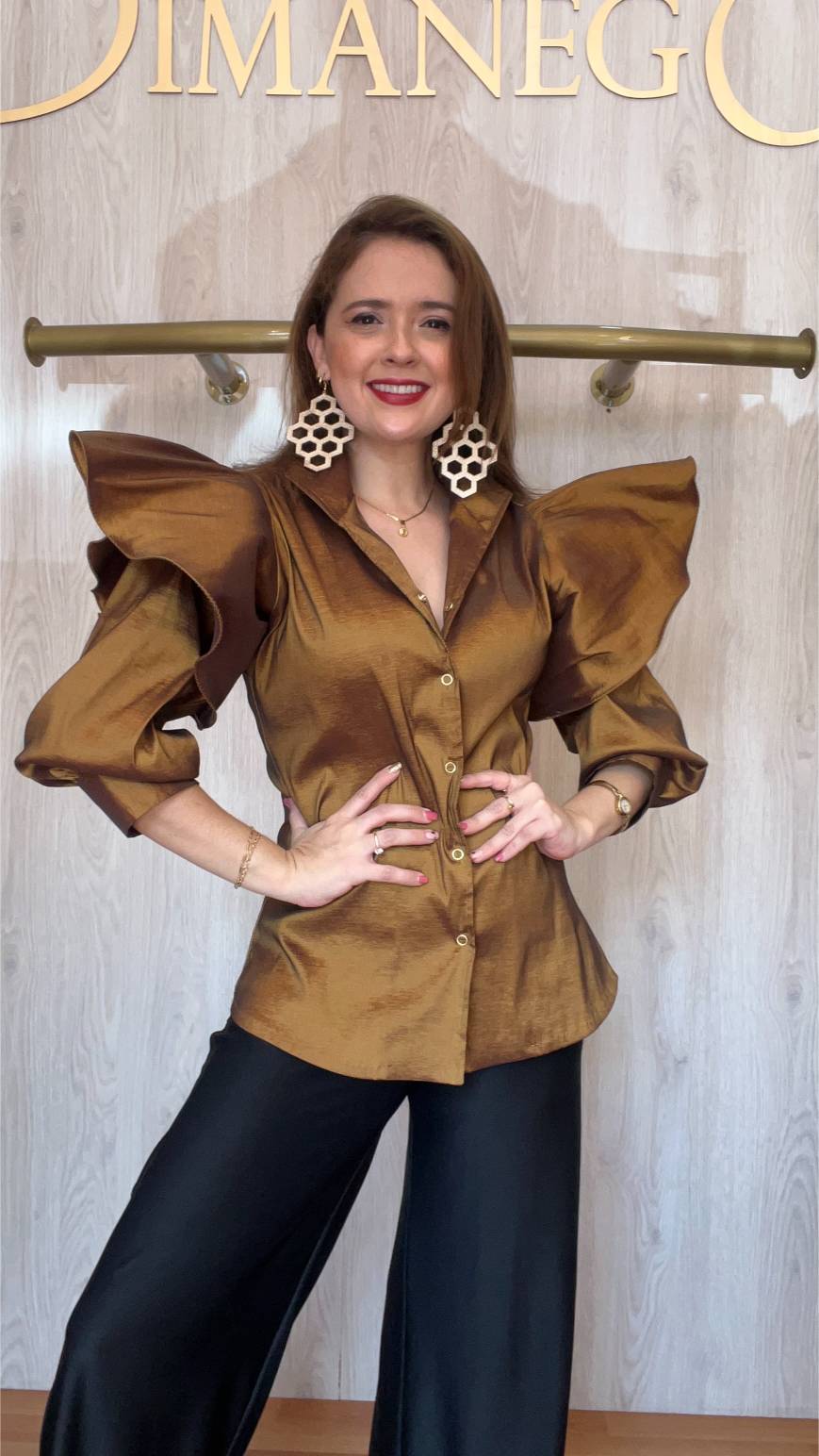 BLUSA QUEEN BEE Tafeta