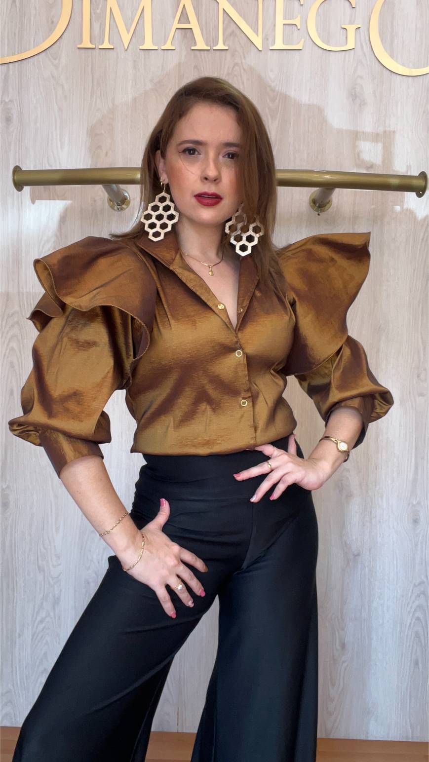 BLUSA QUEEN BEE Tafeta