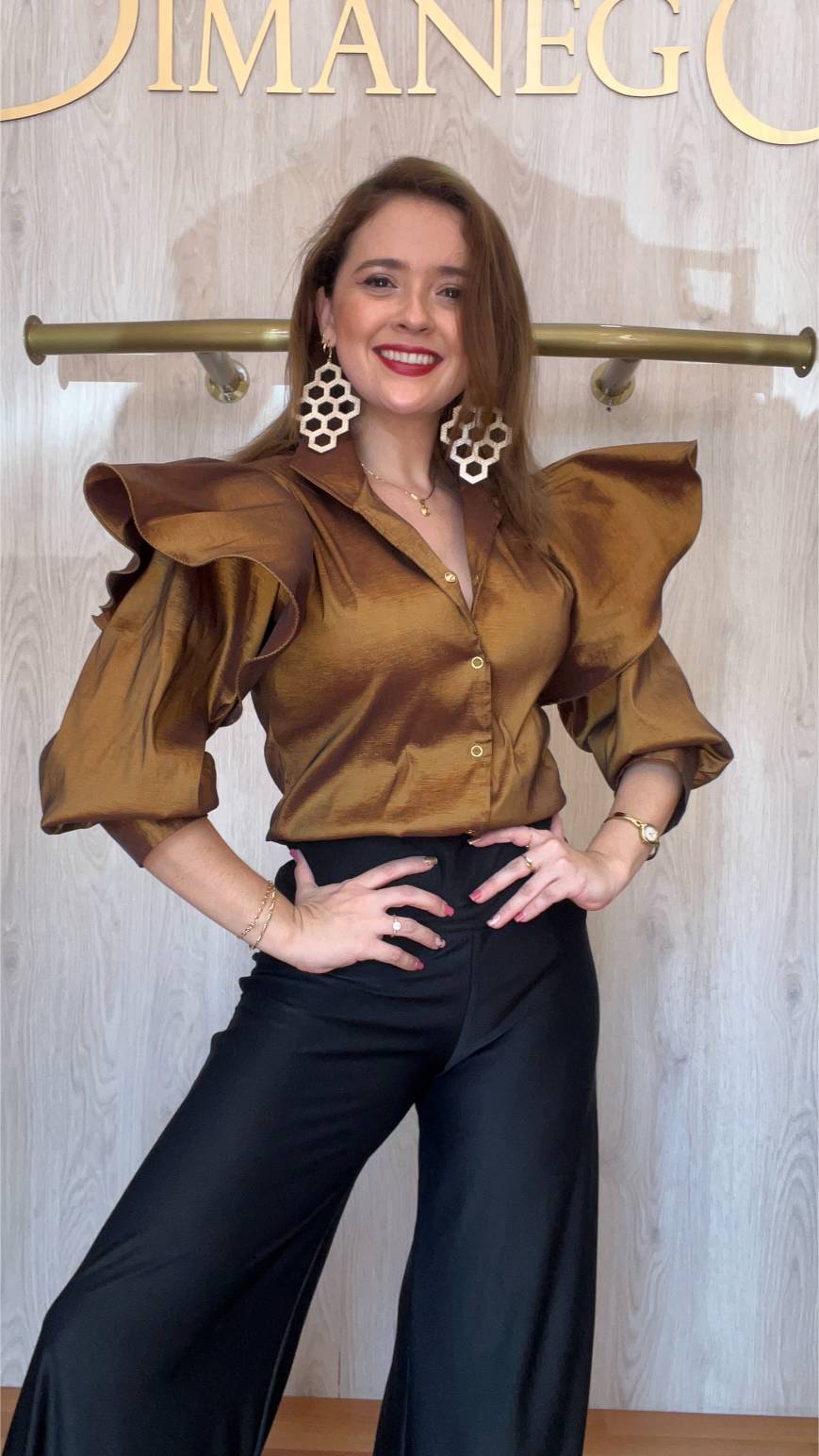 BLUSA QUEEN BEE Tafeta