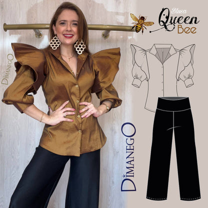 BLUSA QUEEN BEE Tafeta