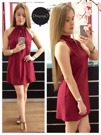 VESTIDO HALTER Seda