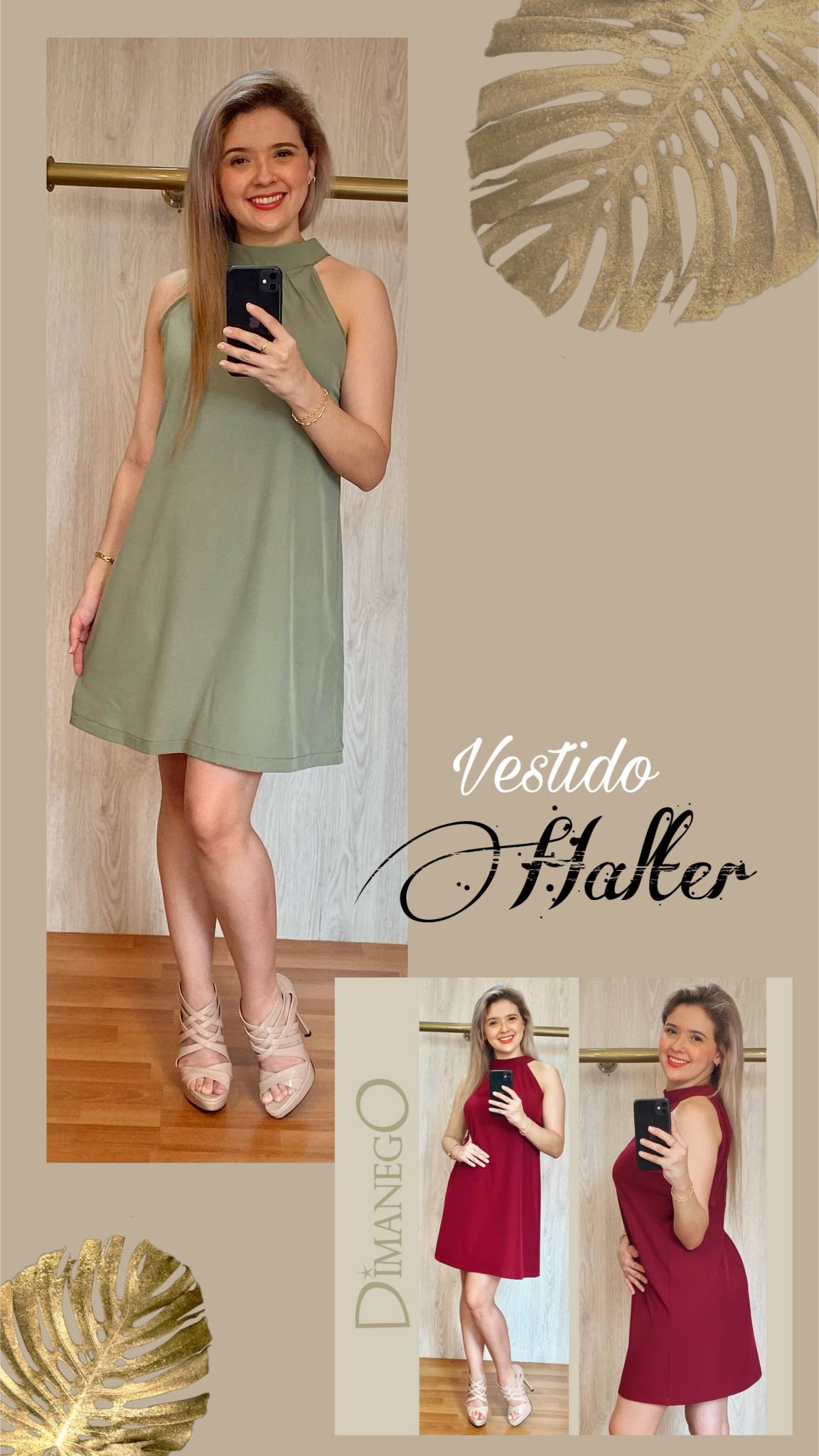 VESTIDO HALTER Seda