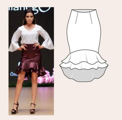 FALDA FLAMENCA Corta