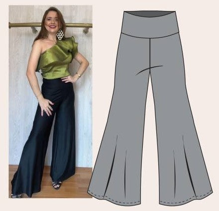 PANTALÓN BOTA ANCHA Lycra Acetato fino