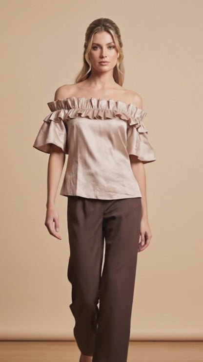 BLUSA Campbell Ruches Tafeta